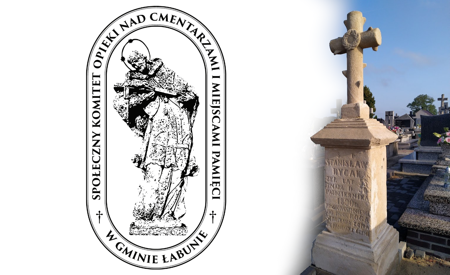 Odnowiony zabytkowy nagrobek na cmentarzu w Łabuniach